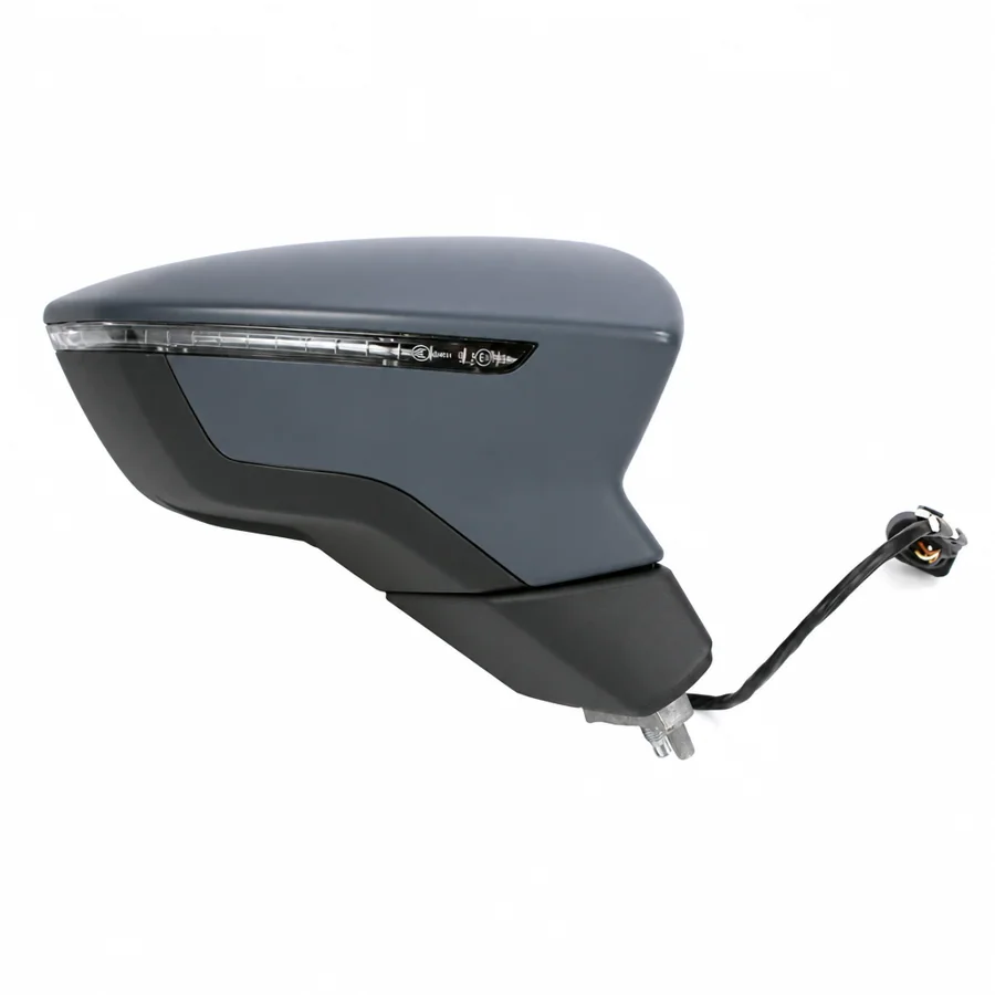 Seat Leon Right Heated Power Folding Complete Mirror Unit, Primed (2013–2021)