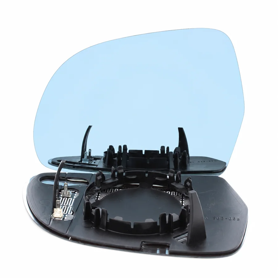 Skoda Octavia Left Heated Convex Clip-on Mirror Glass (2009–2013) — Blue Tinted