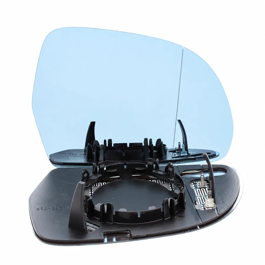 Skoda Octavia Right Heated Aspherical Clip-on Mirror Glass (2009–2013) — Blue Tinted
