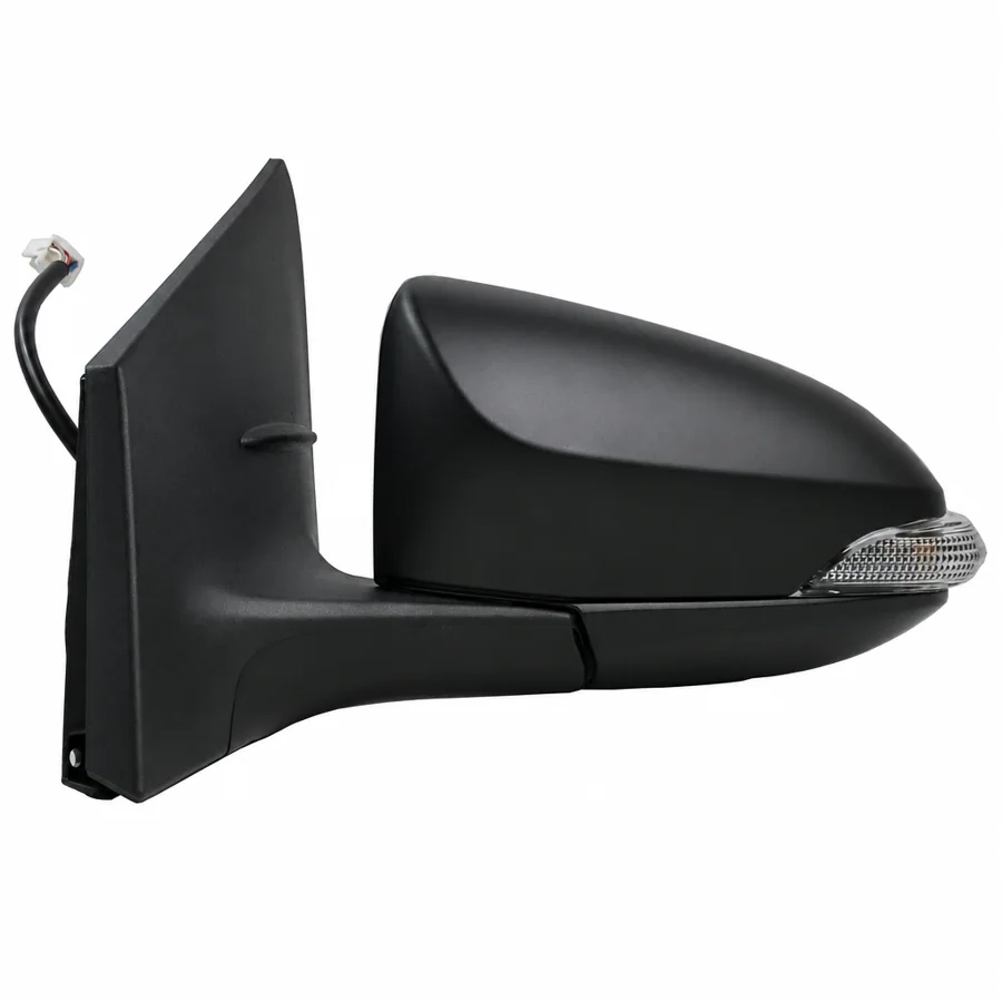 Toyota Auris Left Heated Electric Complete Mirror Unit, Paintable - Black (2012–2019)