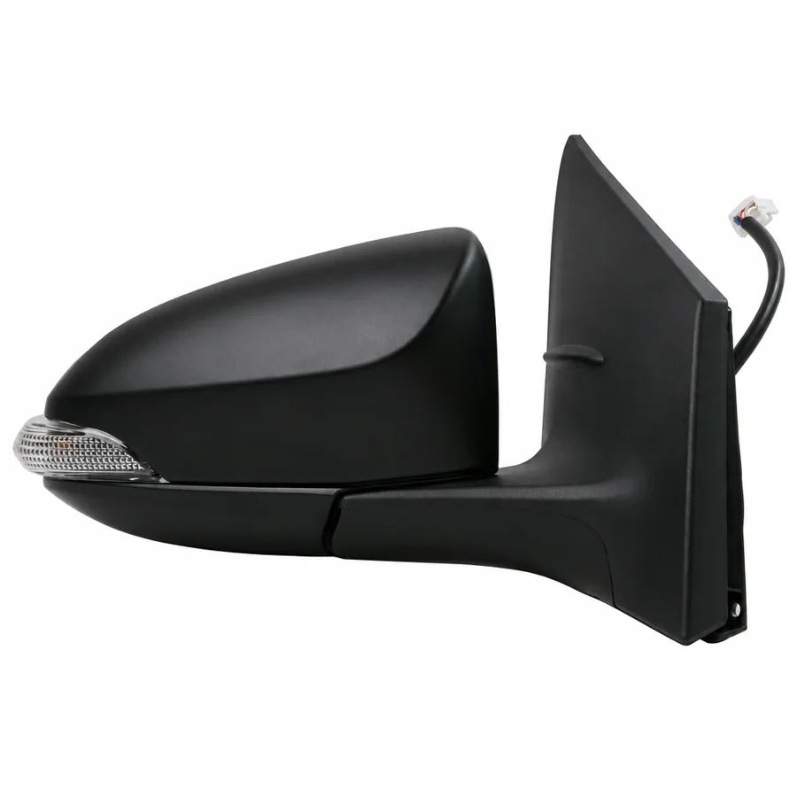 Toyota Auris Right Heated Electric Complete Mirror Unit, Paintable - Black (2012–2019)
