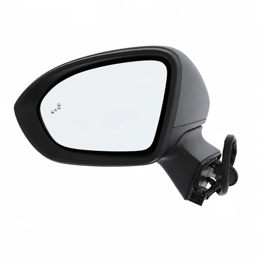 Vauxhall Astra Left Heated Power Folding Complete Mirror Unit, Primed (2015–2022) — Convex Glass With Blind Spot Detection Warning Light — photograph 2
