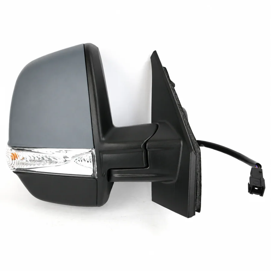 Vauxhall Combo Right Heated Electric Complete Mirror Unit, Primed (2011–2018) — Twin Glass - 6 Pin Connector
