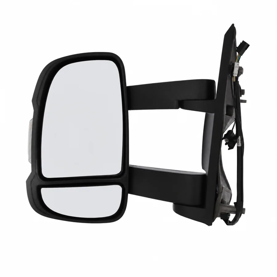 Vauxhall Movano Left Heated Electric Complete Mirror Unit, Black - Textured (2021–2024) — Long Arm - Arm Length 170mm - Convex Glass With DAB Aerial — photograph 3