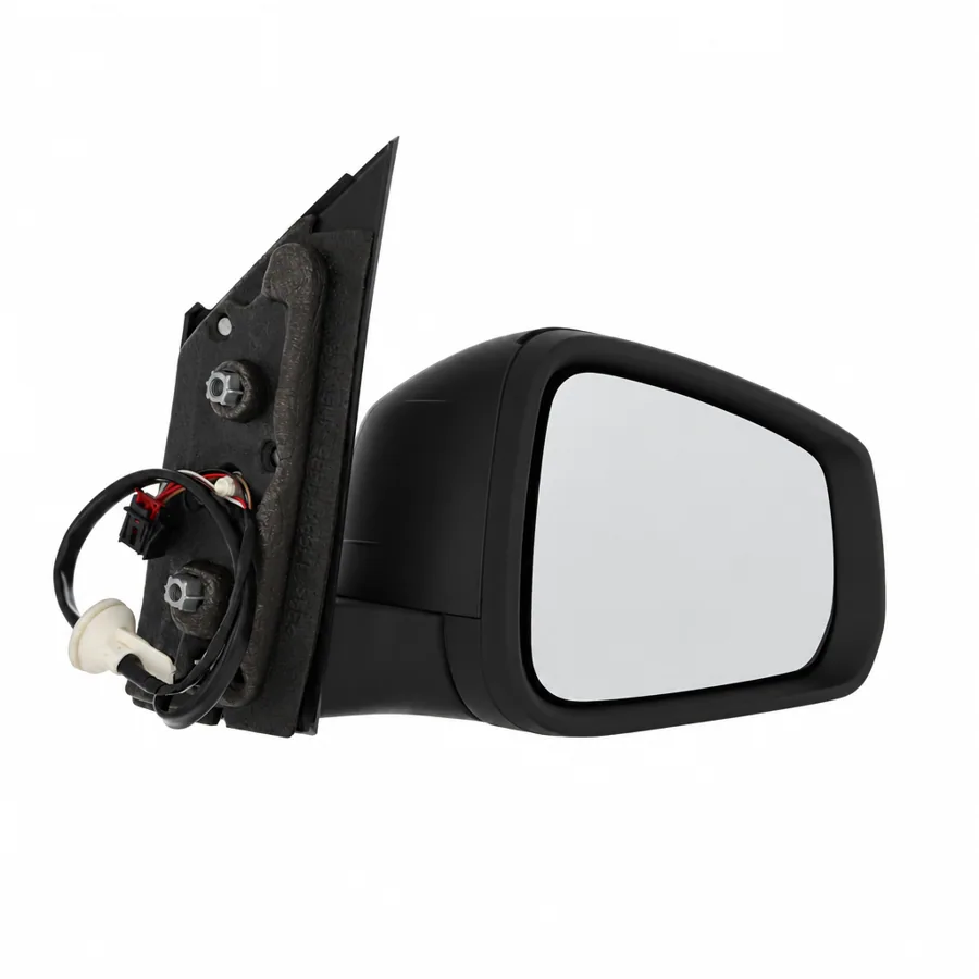 VW Caddy Right Heated Electric Complete Mirror Unit, Black - Textured (2021 onwards) — Convex Glass — photograph 2