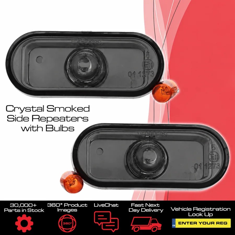 VW Caddy Left and Right Side Repeater (1996–2011) — Bulb specification: WY5W x 2 (Included) — photograph 2