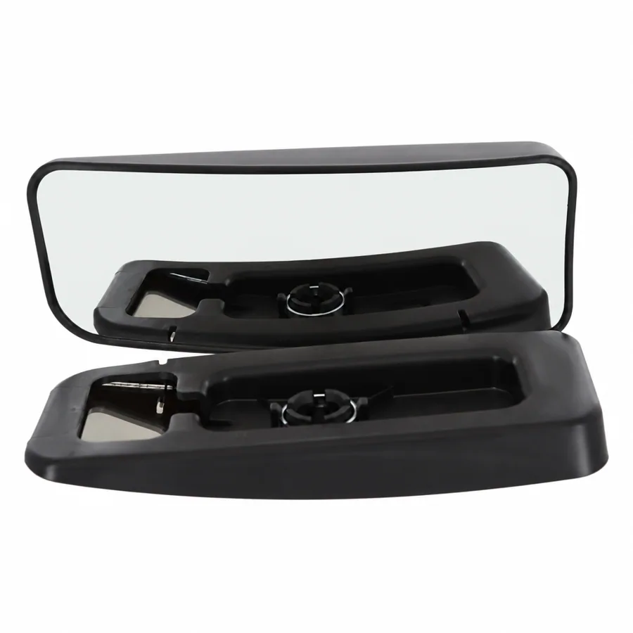 VW Crafter Left Convex Clip-on Mirror Glass (2006–2017) — Lower Dead Angle - To Suit Manual or Heated Mirror - Ball & Rear Socket Type