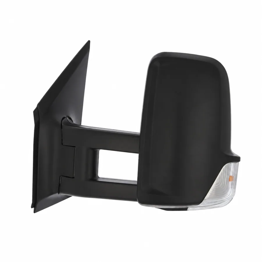 VW Crafter Left Heated Electric Complete Mirror Unit, Black (2006–2017) — Long Arm - Length 140mm — photograph 2