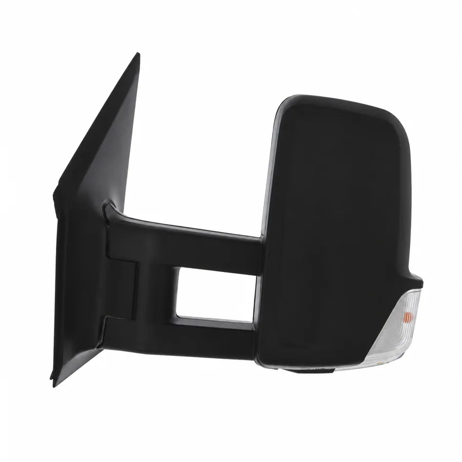 VW Crafter Left Complete Mirror Unit, Black (2006–2017) — With indicator; Long Arm - Arm Length 140mm — photograph 2