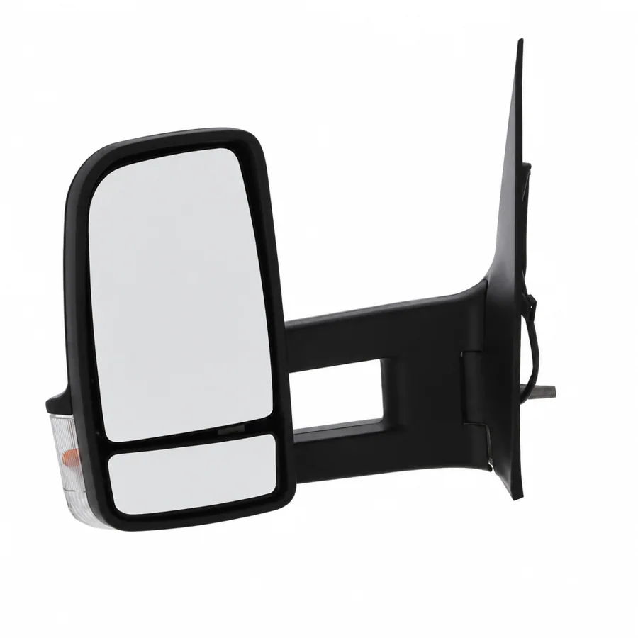 VW Crafter Left Complete Mirror Unit, Black (2006–2017) — With indicator; Long Arm - Arm Length 140mm — photograph 3