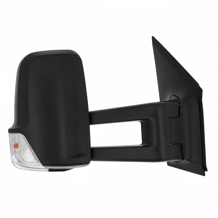 VW Crafter Right Heated Electric Complete Mirror Unit, Black (2006–2017) — Long Arm - Length 140mm — photograph 2