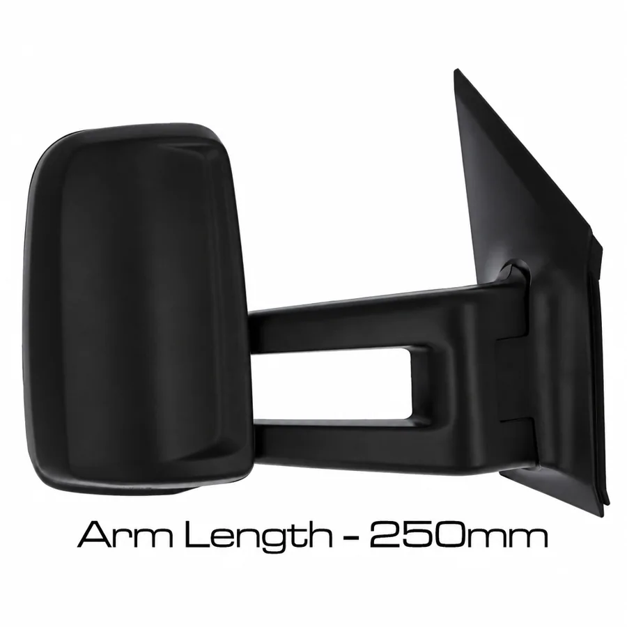 VW Crafter Right Complete Mirror Unit, Black - Textured (2006–2017)