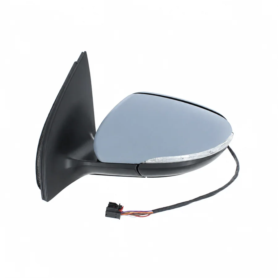 VW Golf Left Heated Power Folding Complete Mirror Unit, Primed (2009–2013)