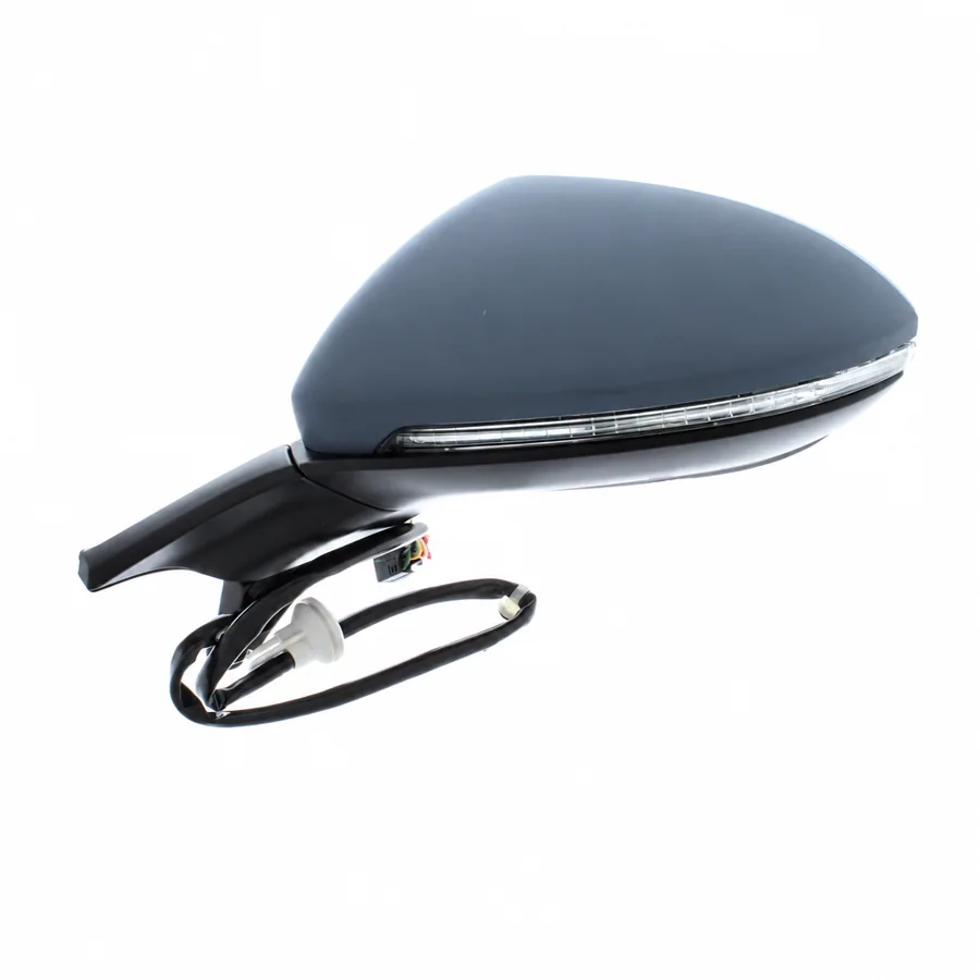 VW Golf Left Heated Electric Complete Mirror Unit, Primed (2012–2020)