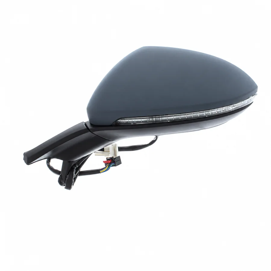 VW Golf Left Heated Power Folding Complete Mirror Unit, Primed (2012–2020)