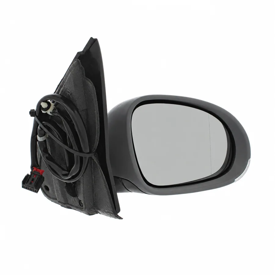 VW Golf Right Heated Electric Complete Mirror Unit, Primed (2003–2010) — photograph 3