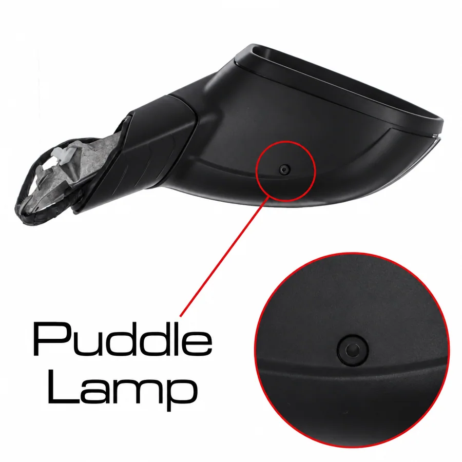 VW Golf Right Heated Power Folding Complete Mirror Unit, Primed (2020 onwards)