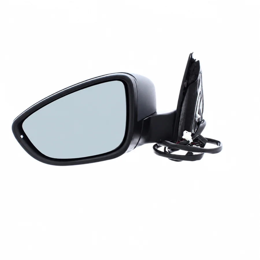 VW Passat Left Heated Electric Complete Mirror Unit, Primed (2010–2015) — photograph 2