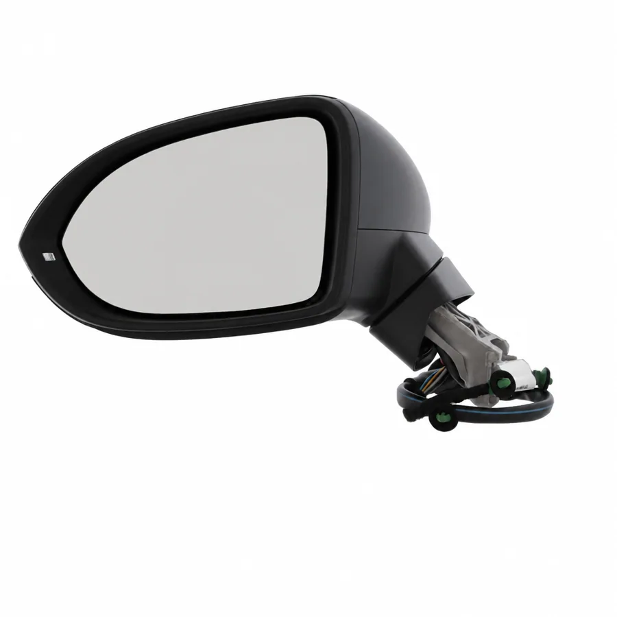 VW Passat Left Heated Power Folding Complete Mirror Unit, Primed (2014–2024) — photograph 3