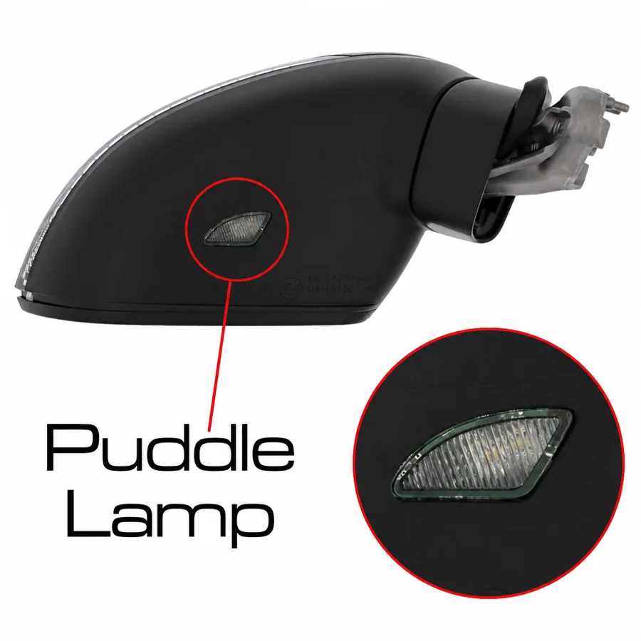 VW Passat Right Heated Power Folding Complete Mirror Unit, Primed (2014–2024)