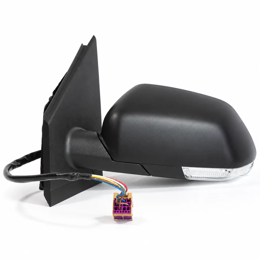 VW Polo Left Heated Electric Complete Mirror Unit, Black (2005–2010)