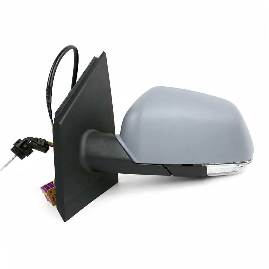 VW Polo Left Complete Mirror Unit, Primed (2005–2010)