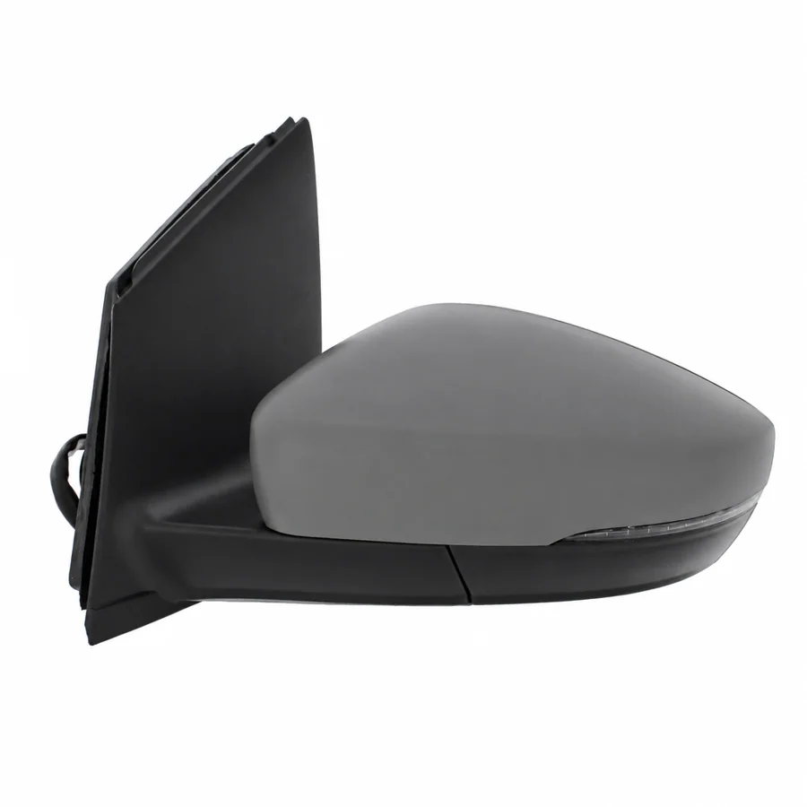 VW Polo Left Heated Power Folding Complete Mirror Unit, Primed (2009–2018)