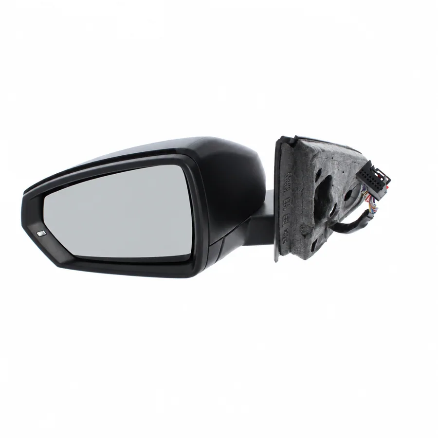 VW Polo Left Heated Power Folding Complete Mirror Unit, Primed (2017 onwards) — With puddle light — photograph 2