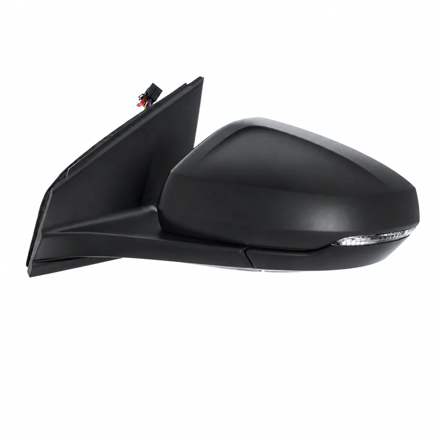 VW Polo Left Heated Power Folding Complete Mirror Unit, Primed (2017 onwards) — With puddle light