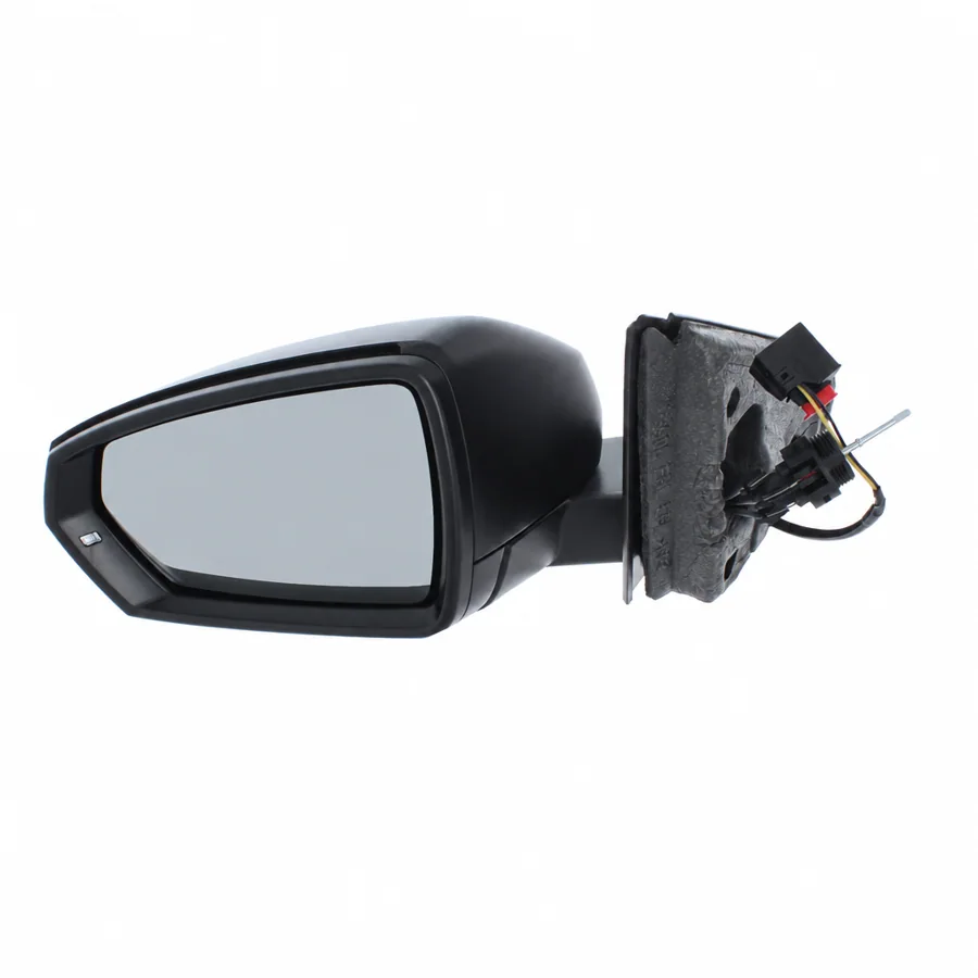 VW Polo Left Complete Mirror Unit, Black - Textured (2017 onwards) — photograph 2