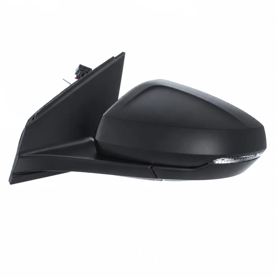 VW Polo Left Complete Mirror Unit, Black - Textured (2017 onwards)