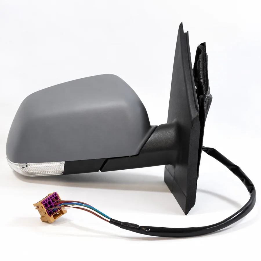 VW Polo Right Heated Electric Complete Mirror Unit, Primed (2005–2010)