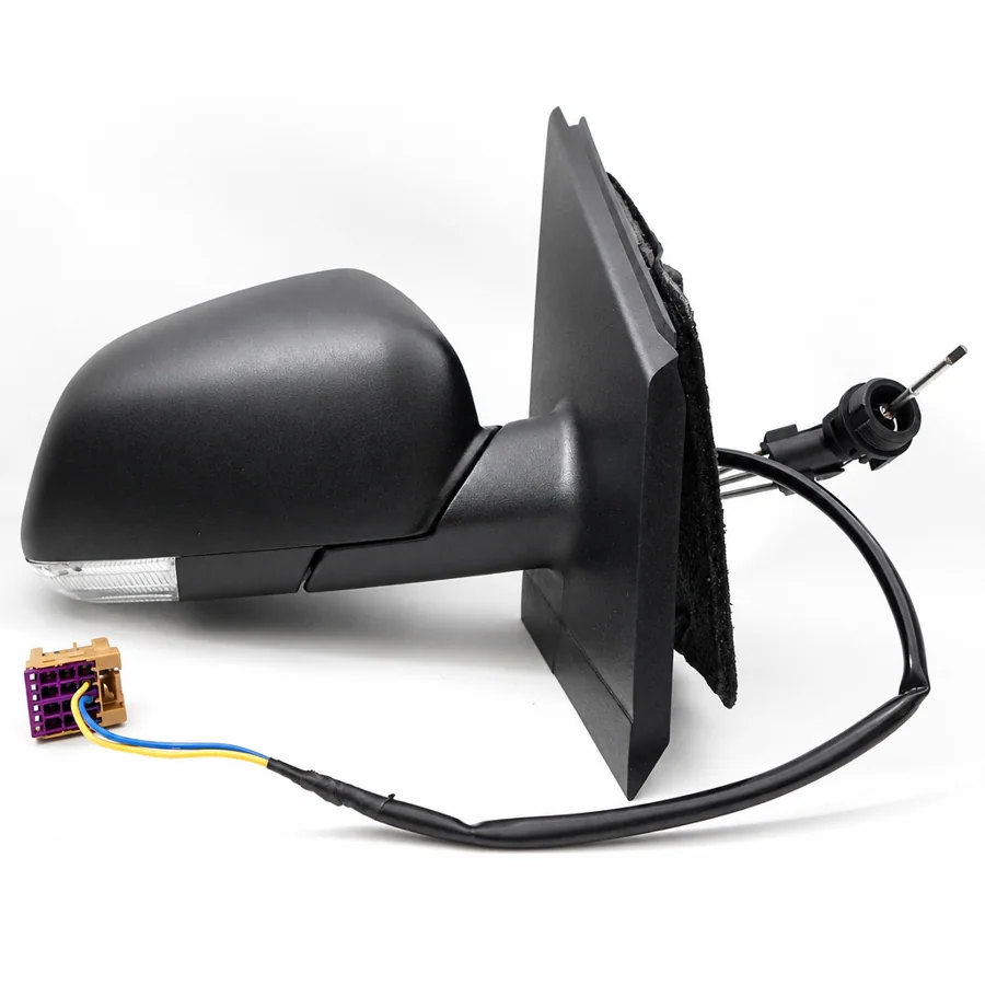 VW Polo Right Complete Mirror Unit, Black (2005–2010)