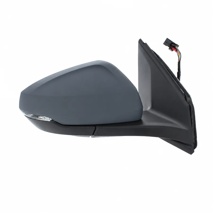 VW Polo Right Heated Electric Complete Mirror Unit, Primed (2017 onwards)