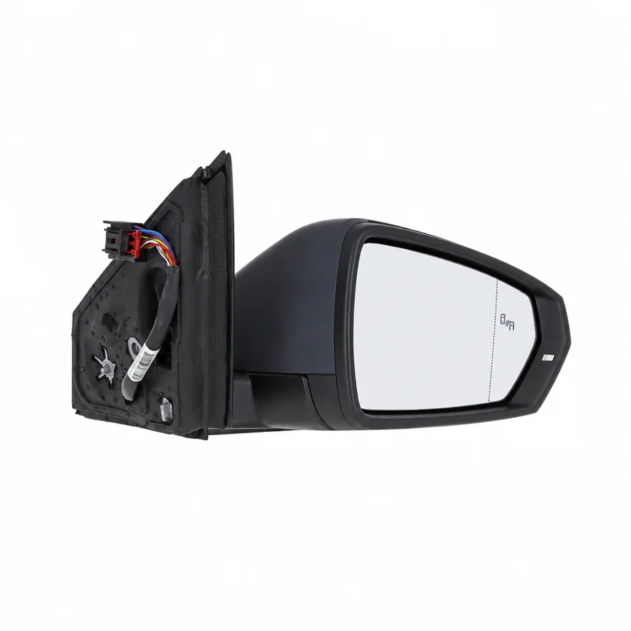 VW Polo Right Heated Power Folding Complete Mirror Unit, Primed (2017 onwards) — No puddle light — photograph 2
