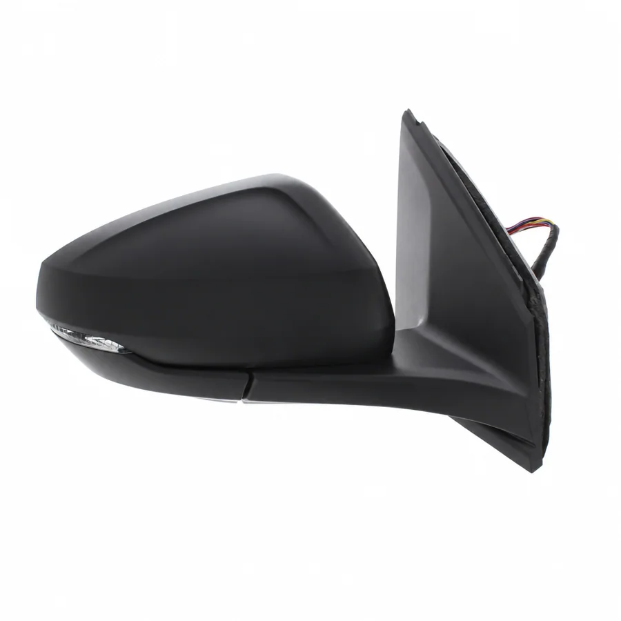 VW Polo Right Heated Power Folding Complete Mirror Unit, Primed (2017 onwards) — With puddle light