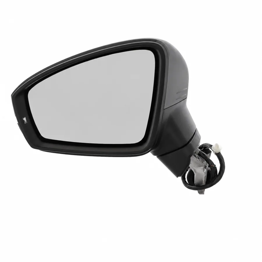 VW Tiguan Left Heated Power Folding Complete Mirror Unit, Primed (2016–2025) — photograph 2