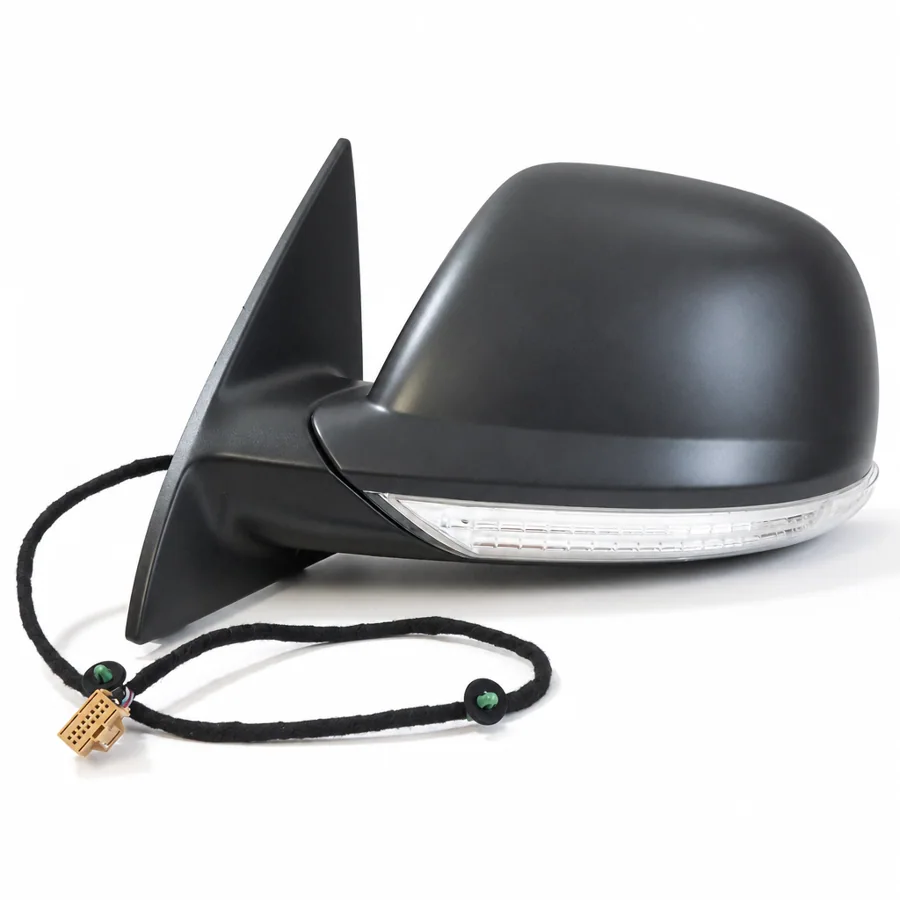 VW Touareg Left Heated Power Folding Complete Mirror Unit, Primed (2007–2011)