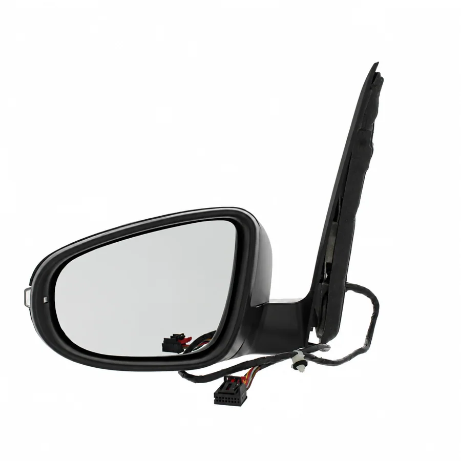 VW Touran Left Heated Electric Complete Mirror Unit, Primed (2010–2016) — photograph 3