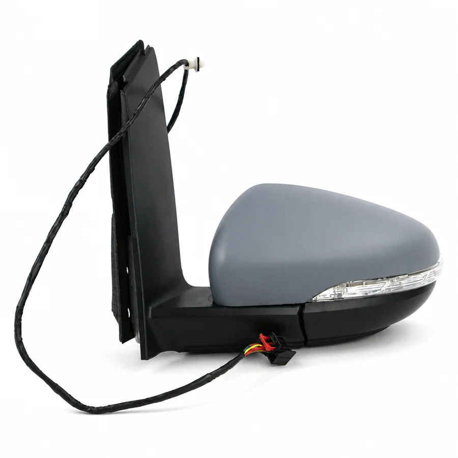 VW Touran Left Heated Power Folding Complete Mirror Unit, Primed (2010–2016)