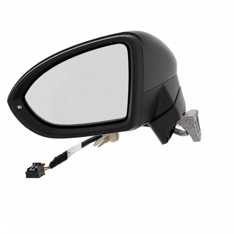 VW Touran Left Heated Electric Complete Mirror Unit, Primed (2015–2023) — photograph 2