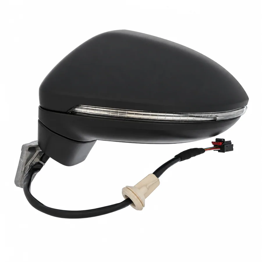VW Touran Left Heated Power Folding Complete Mirror Unit, Primed (2015–2023)