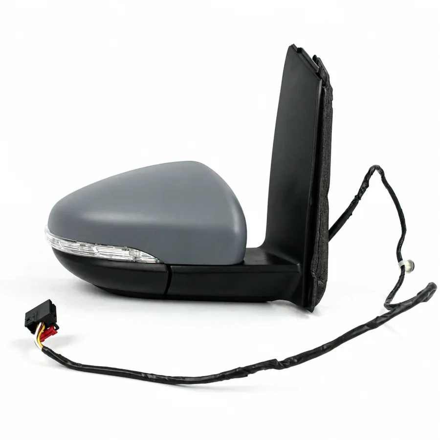 VW Touran Right Heated Electric Complete Mirror Unit, Primed (2010–2016)