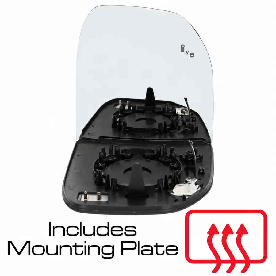 VW Transporter Right Heated Convex Mirror Glass (2025 onwards) — Upper Glass - Includes Blind Spot Indicator