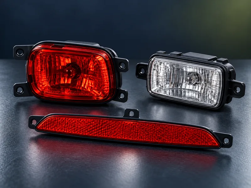 Rear fog reverse reflectors