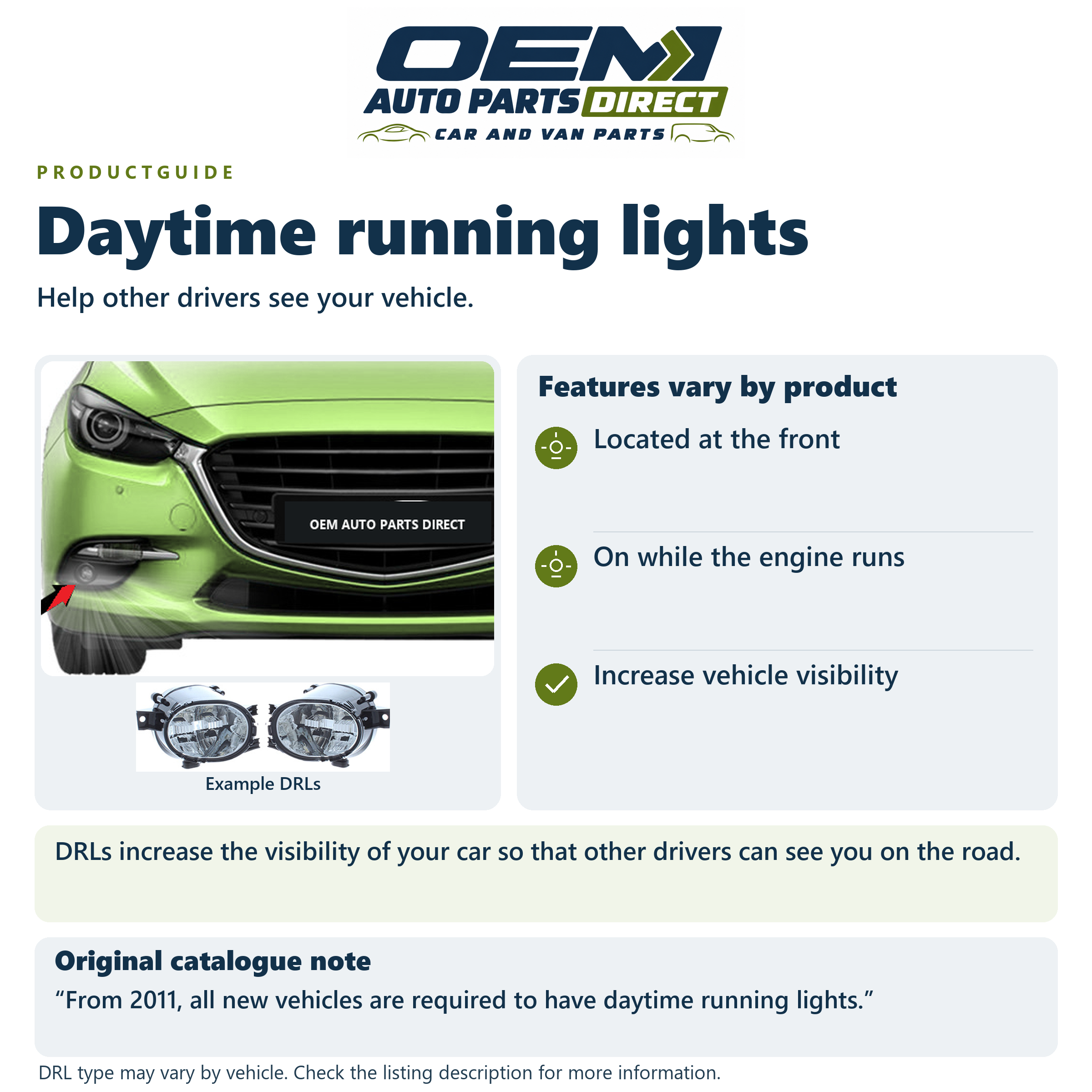 OEM Auto Parts Direct — Daytime running lights product guide