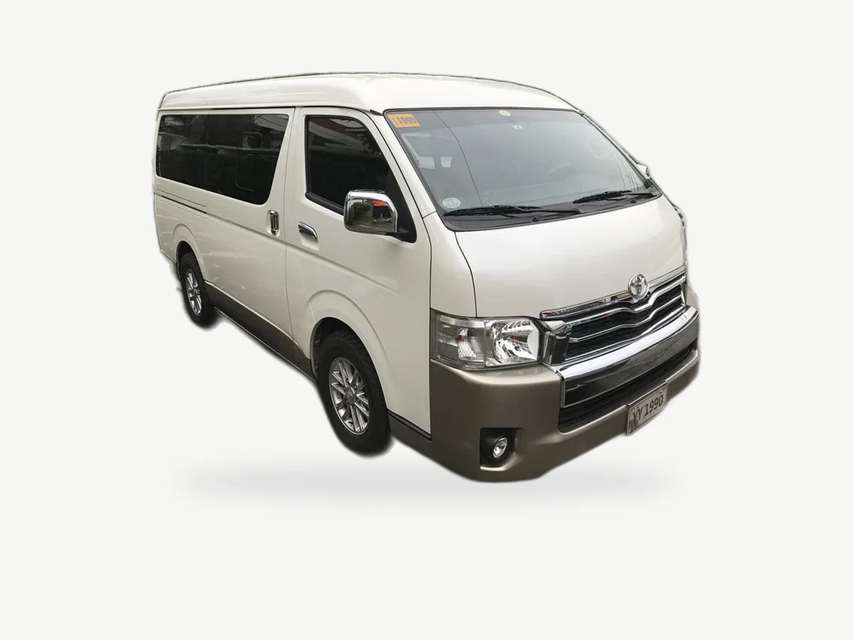 Representative Toyota Hi-Ace model range vehicle; trim and year may vary